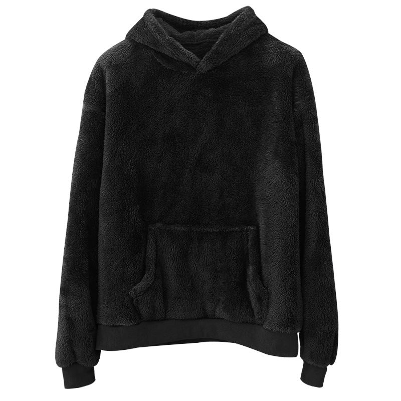 Double-sided Velvet Hooded Sweater Men's Plush Sweatshirt With Pockets LadyShow.Store