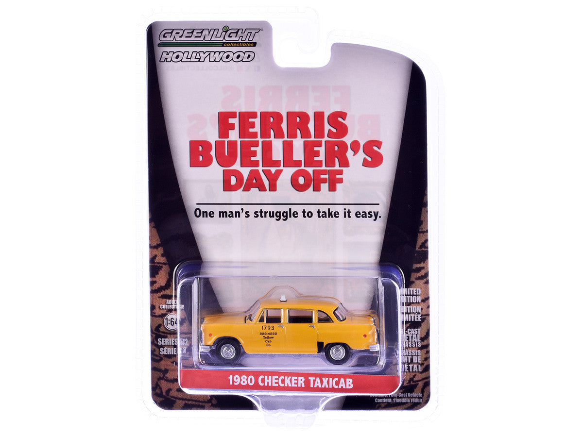 1980 Checker Taxicab "Yellow Cab Co. #1793" Yellow "Ferris Bueller's Day Off" (1986) Movie "Hollywood Series" Release 42 1/64 Diecast Model Car by Greenlight LuxuryLifeWay Online Store