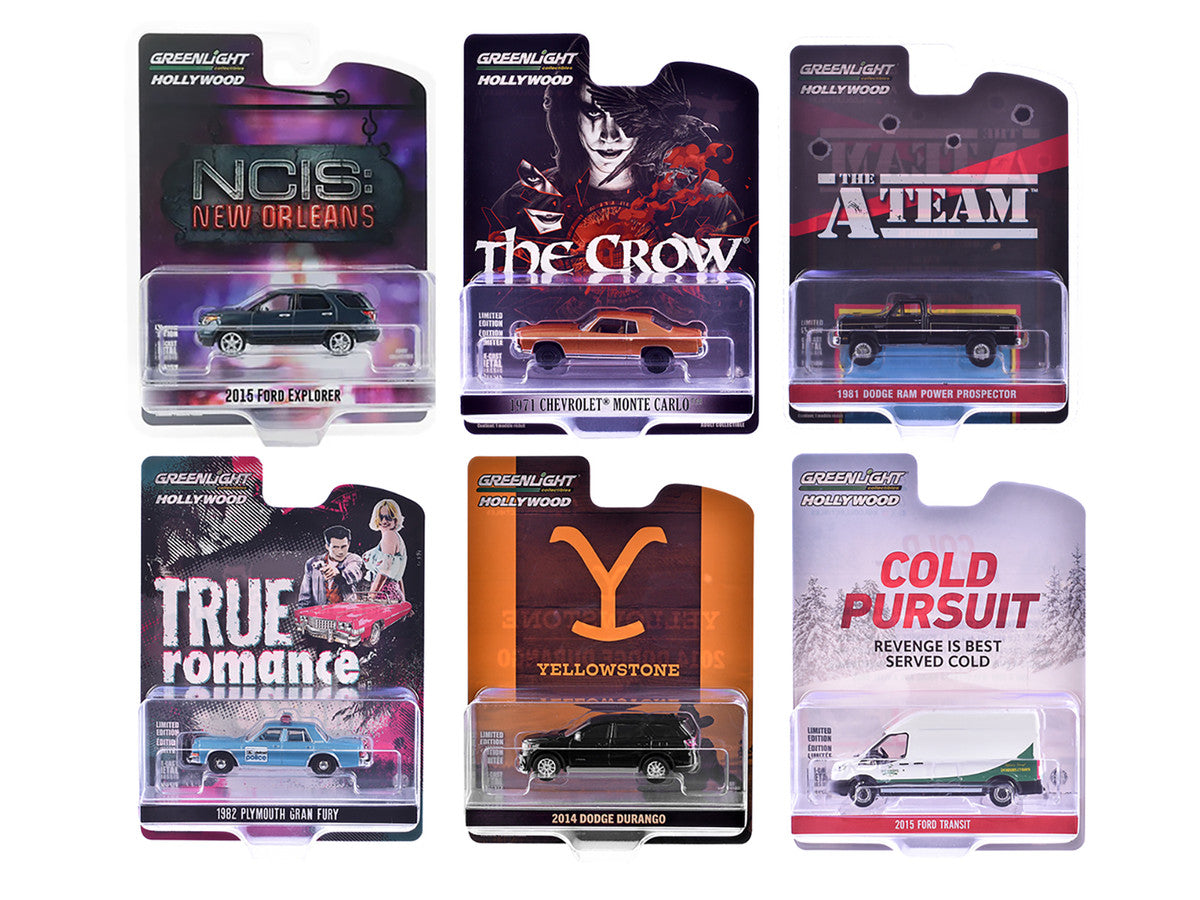 "Hollywood Series" Set of 6 pieces Release 43 1/64 Diecast Model Cars by Greenlight LuxuryLifeWay Online Store