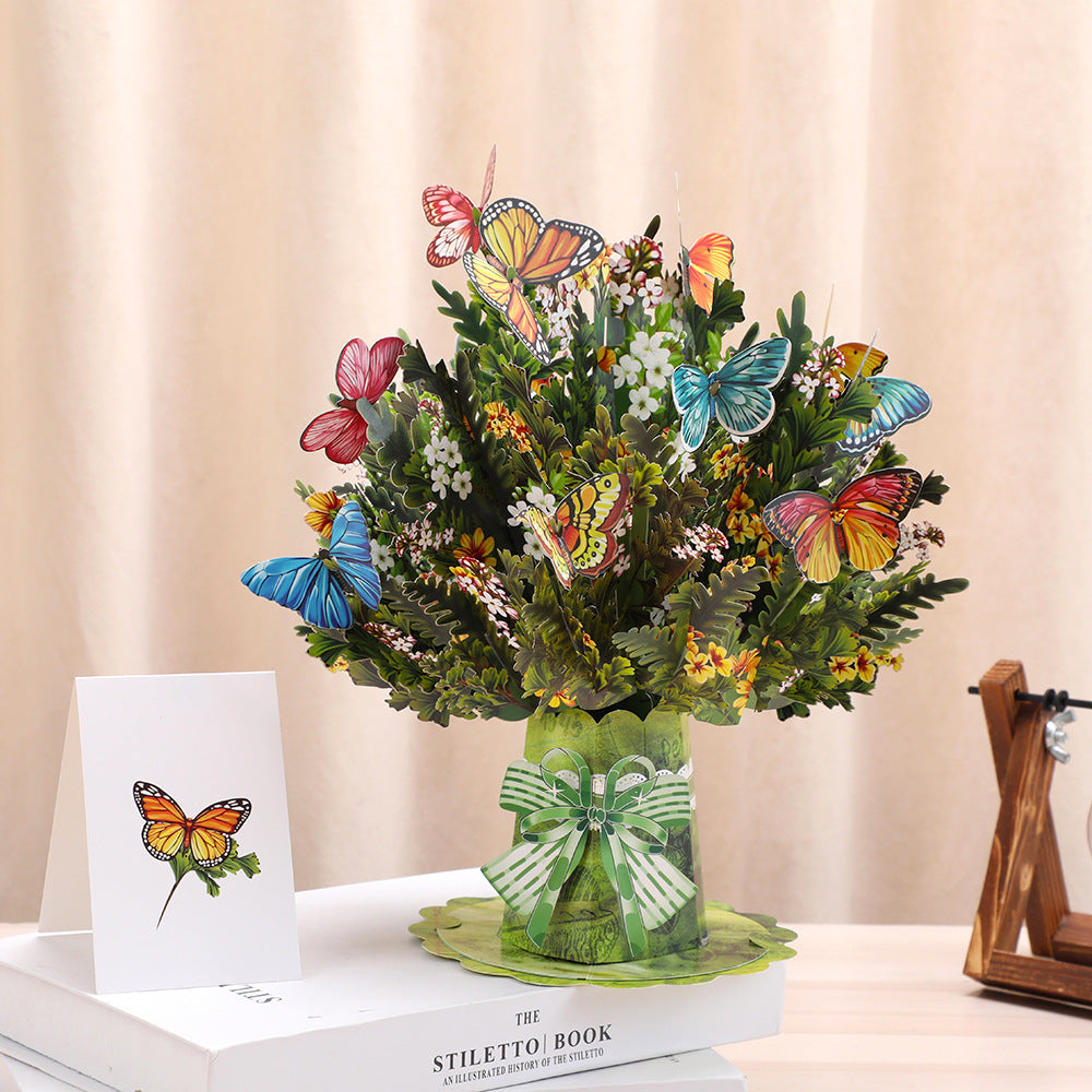 3d Stereoscopic Greeting Cards Creative Bouquet Stereoscopic Greeting Cards CJD