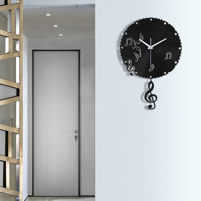 Modern Simple And Fashionable Notes Creative Wall Clock PearlNestDecor.com