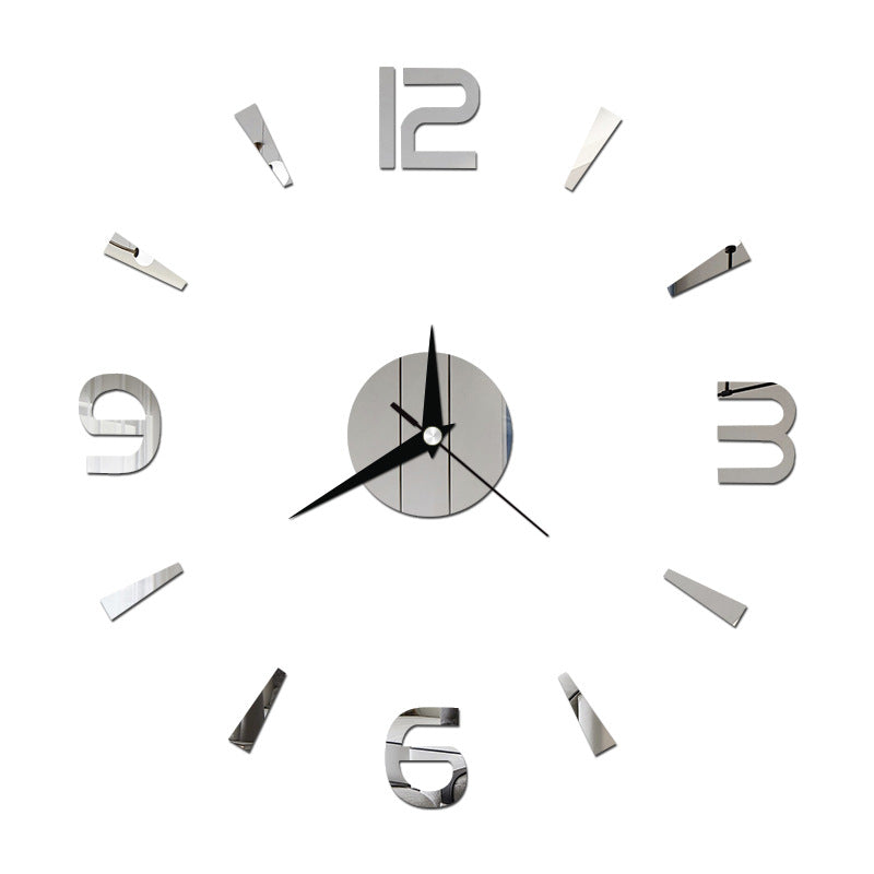 Creative acrylic mirror wall clock DIY stereo hanging PearlNestDecor.com