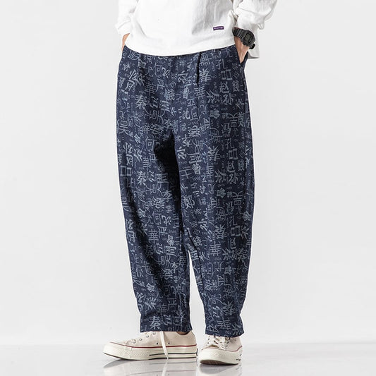 Fairy Crane Panel Denim Jeans Pi-Mart