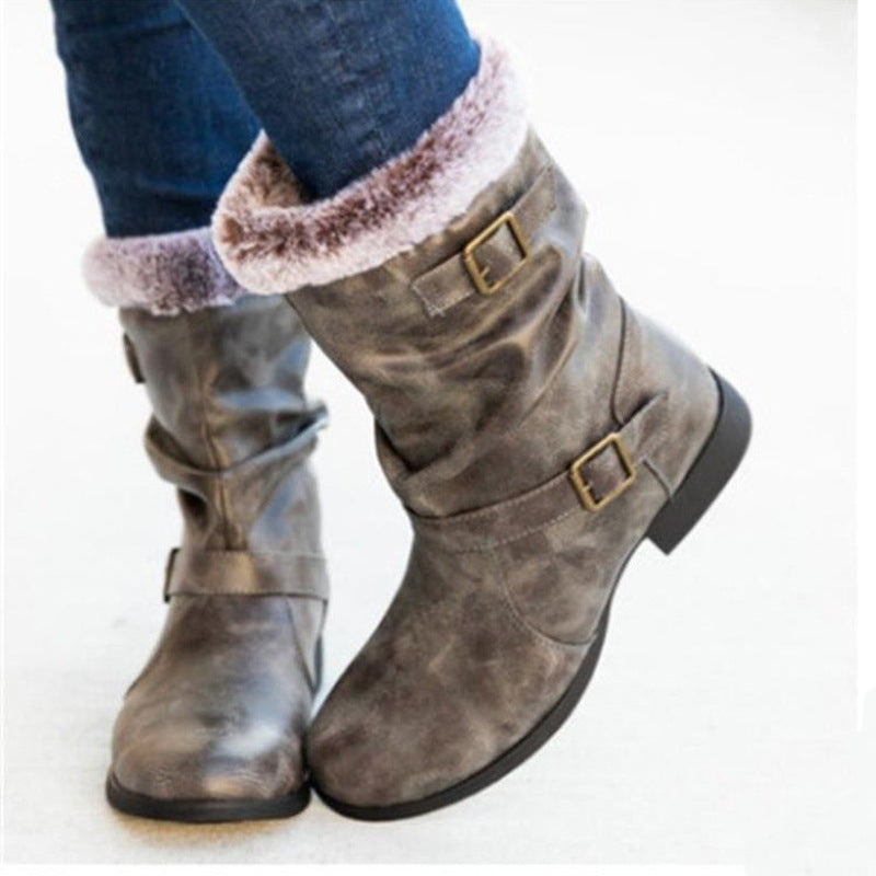 Warm Women's Snow Boots In Autumn And Winter Fashion European And American Martin Boots LadyShow.Store