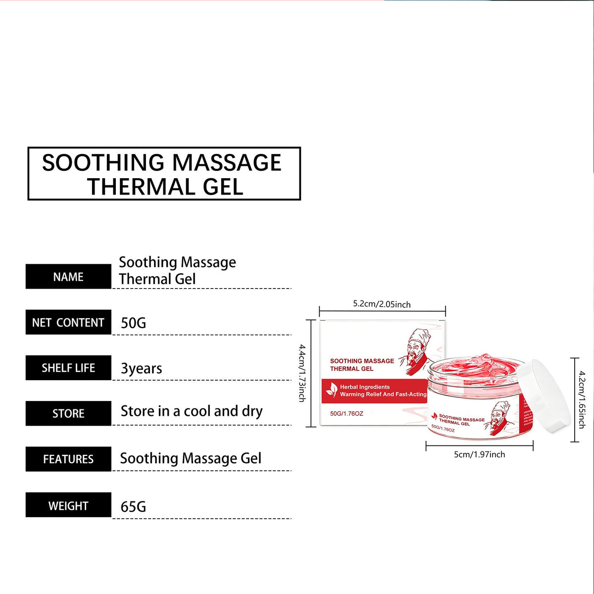 Mild Formula Care Knee, Shoulder, Neck, Elbow Joint, Massage, Apply Externally, Easy To Absorb, Soothing Massage Gel 50g, 1 Box Tri Light Beauty