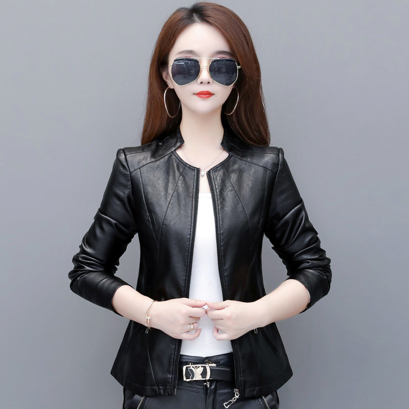 Korean slim leather jacket CJD