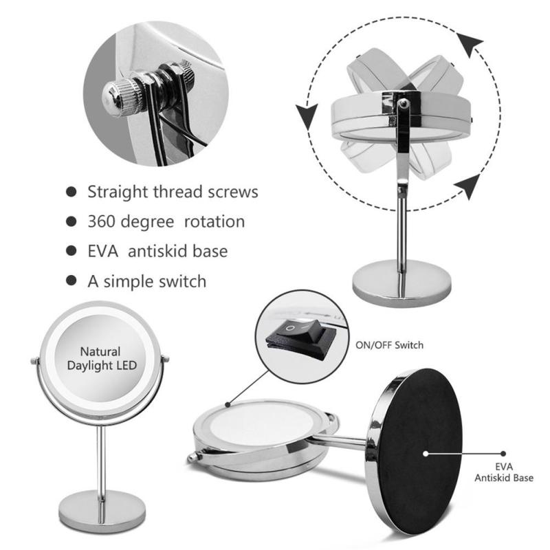 LED Makeup Mirror with 360° Rotation and 10x Magnification LadyShow.Store