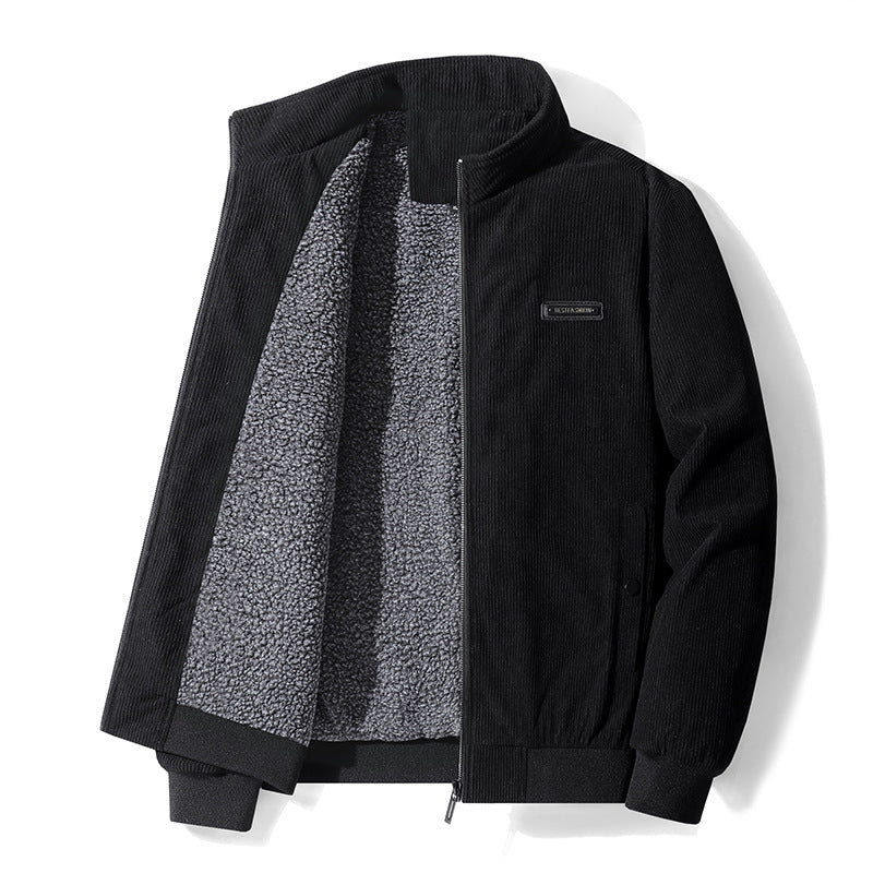 Men's Thickened Corduroy Winter Coat - Large Size Pi-Mart