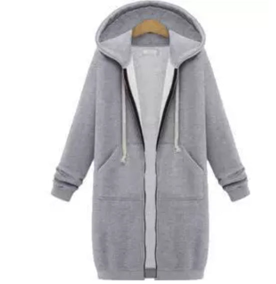 Hooded Long-sleeved Winter Sweater Women's Jacket In A Long Thick Shirt Pi-Mart