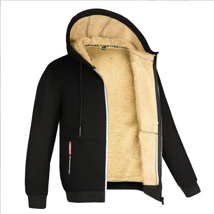 Lamb Fleece Thickened Sports Casual Thickened Hooded Jacket Best YouTube Store