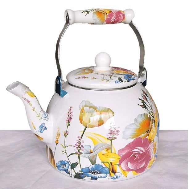 Enamel Large Water Kettle Milk Tea Pot PearlNestDecor.com