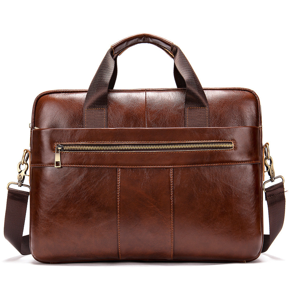 Leather Retro Casual Briefcase Light Business CJD