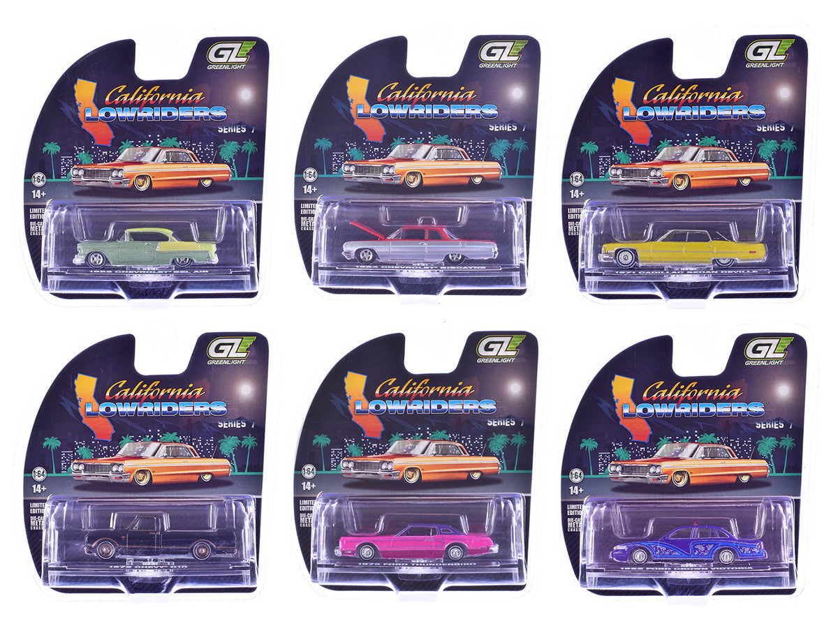 "California Lowriders" Series 7 Set of 6 pieces 1/64 Diecast Model Cars by Greenlight LuxuryLifeWay Online Store