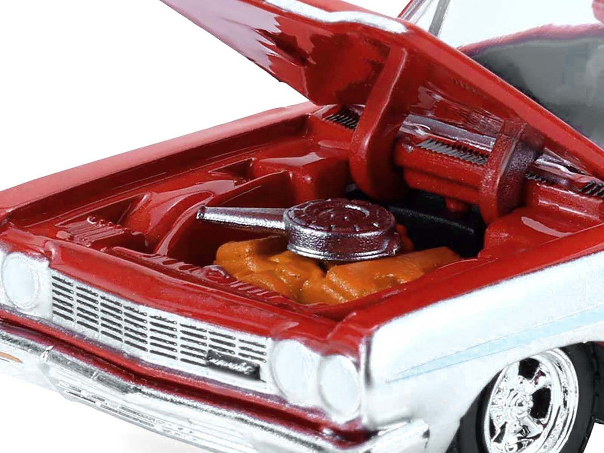 1964 Chevrolet Biscayne Lowrider Silver Metallic and Red Two-Tone "California Lowriders" Series 7 1/64 Diecast Model Car by Greenlight LuxuryLifeWay Online Store