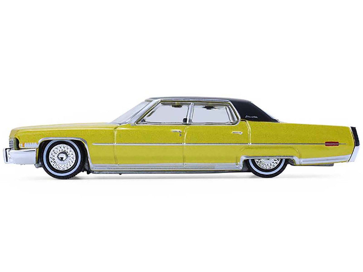 1971 Cadillac Sedan Deville Lowrider Gold Metallic with Black Top "California Lowriders" Series 7 1/64 Diecast Model Car by Greenlight LuxuryLifeWay Online Store
