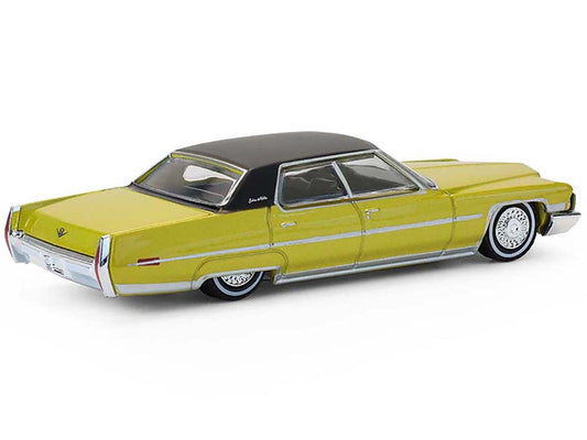 1971 Cadillac Sedan Deville Lowrider Gold Metallic with Black Top "California Lowriders" Series 7 1/64 Diecast Model Car by Greenlight LuxuryLifeWay Online Store