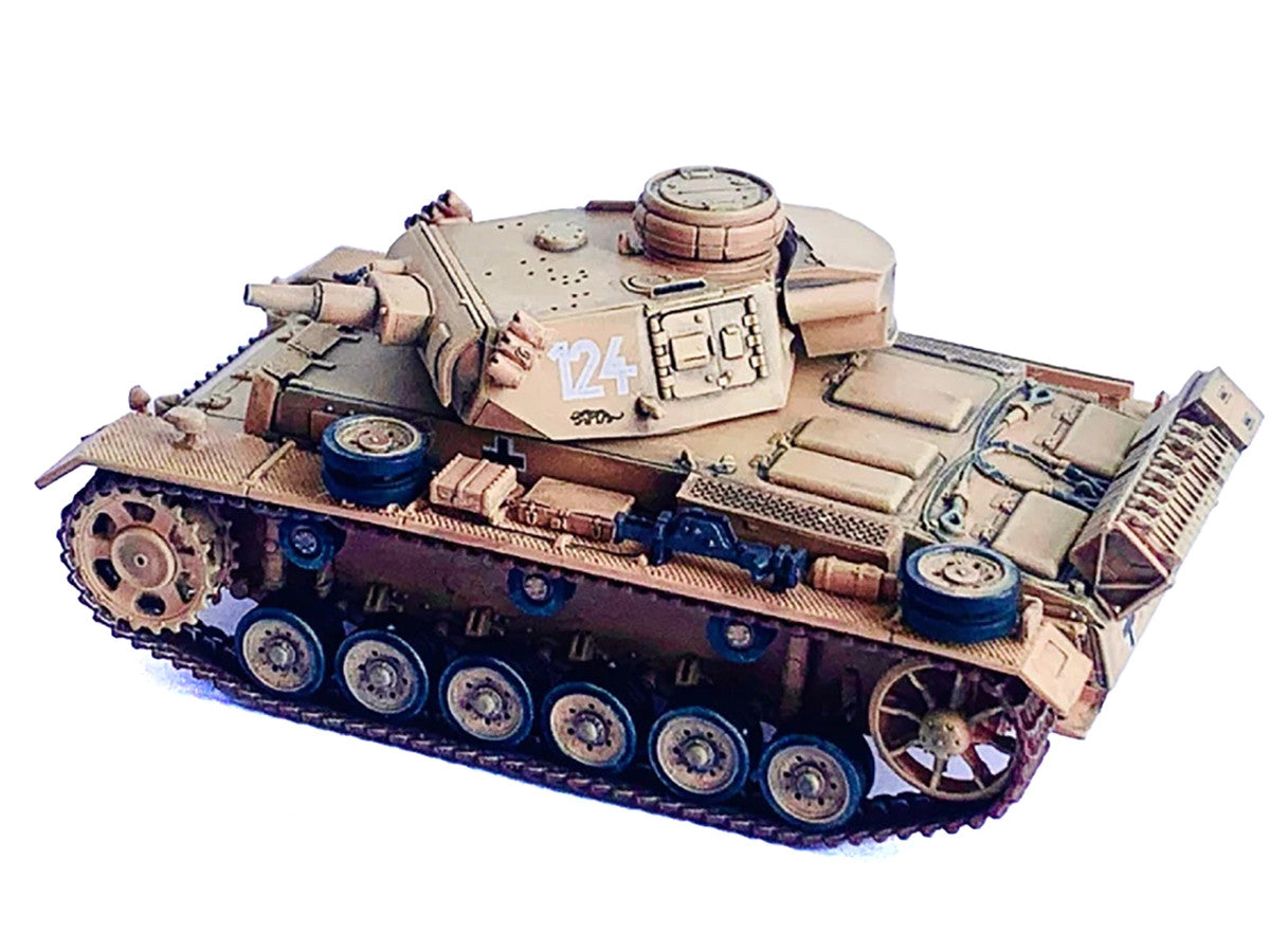 Germany Pz.Kpfw.III Ausf.N DAK Tank #124 "s.Pz.Abt.501 Tunisia Tiger Insignia" (1942/43) "NEO Dragon Armor" Series 1/72 Plastic Model by Dragon Models LuxuryLifeWay Online Store