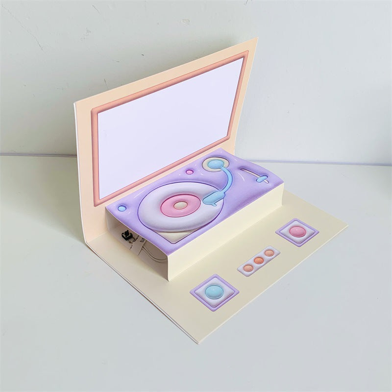 Phonograph Birthday Gift Creative Stereoscopic Greeting Cards CJD