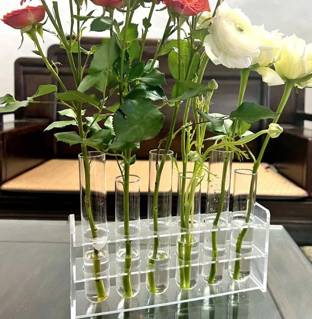 Test Tube Clear Glass Vase For Plant Bottle Flower Pot Hydroponic Container Decor Wedding Party Floral Hinged Flower Vases Home Decor PearlNestDecor.com