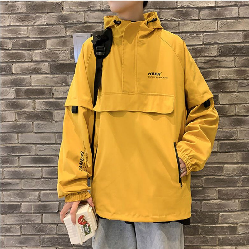 Men's Hooded Windbreaker Bomber Jacket Sportswear Pi-Mart