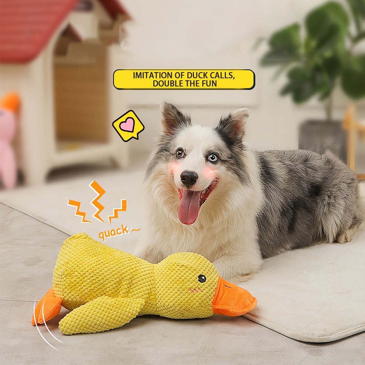 Best Pet Supplies Interactive Squeaky Dog Toy - Crinkle Duck, Yellow  Stuffing-Free Or Stuffed Body, Soft, Squeaks & Crinkles, No Mess, Perfect For Moderate Chewers, Toss And Fetch Play Pets Fashion