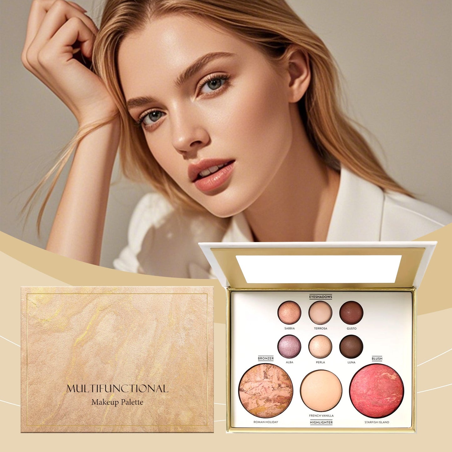 Gilded All-in-One Makeup Palette 1pc Tri Light Beauty