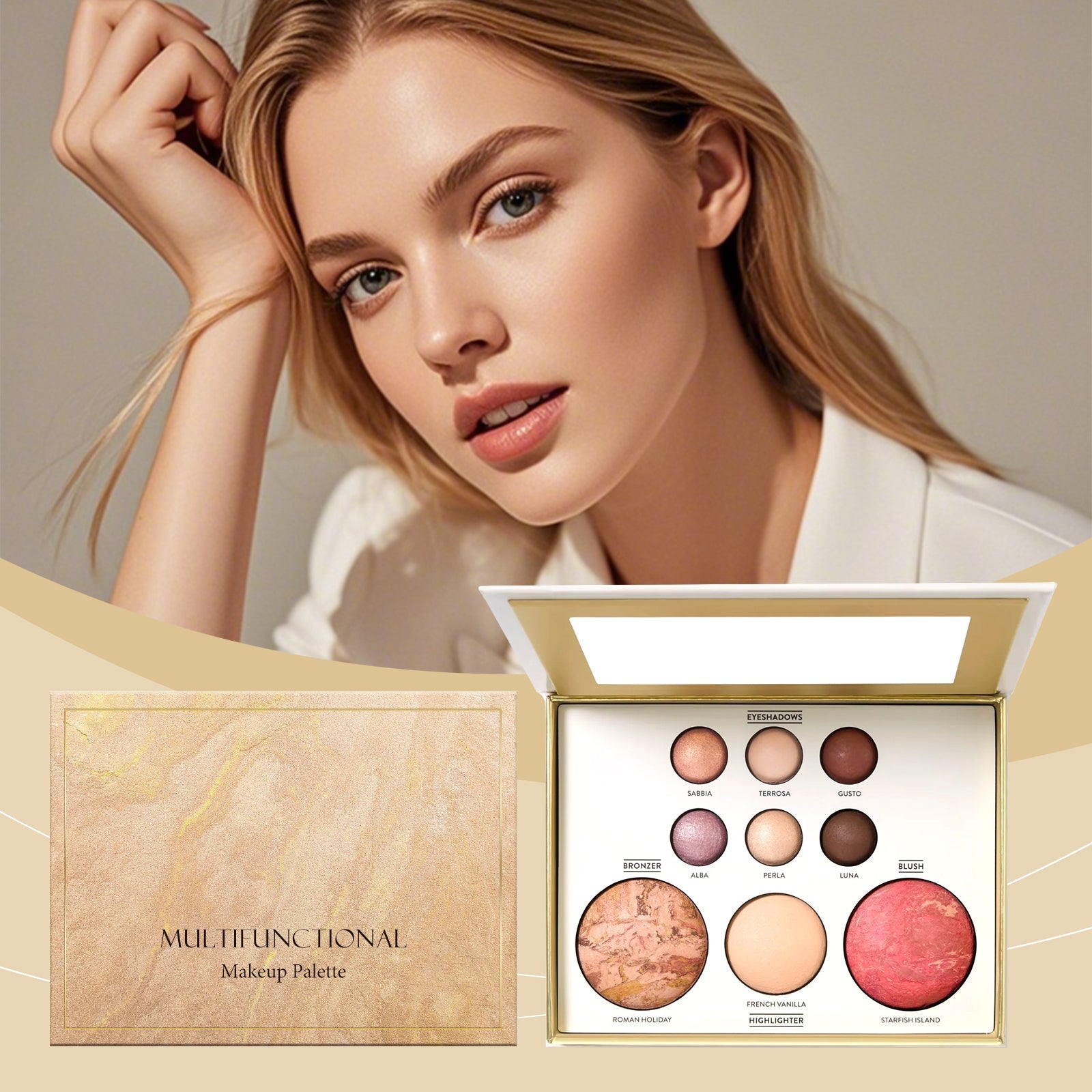 Gilded All-in-One Makeup Palette 1pc Tri Light Beauty