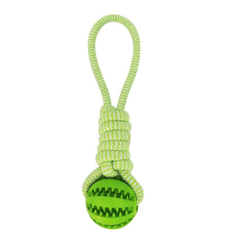 Dog Toys Treat Balls Interactive Hemp Rope Rubber Leaking Balls For Small Dogs Chewing Bite Resistant Toys Pet Tooth Cleaning Bite Resistant Toy Ball For Pet Dogs Puppy Pets Fashion