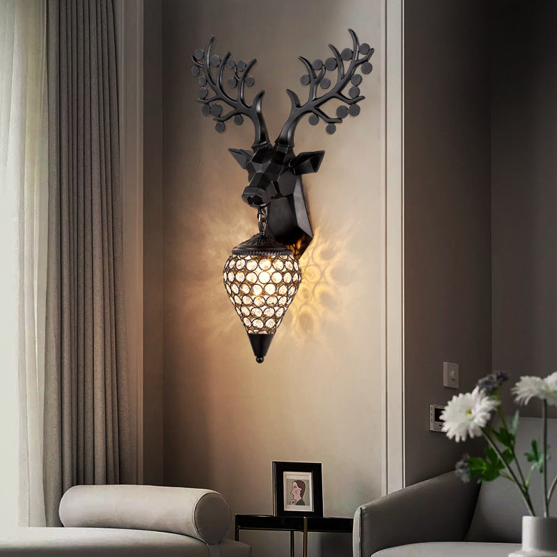Deer Head Wall Lamp Creative Personalized Antlers PearlNestDecor.com