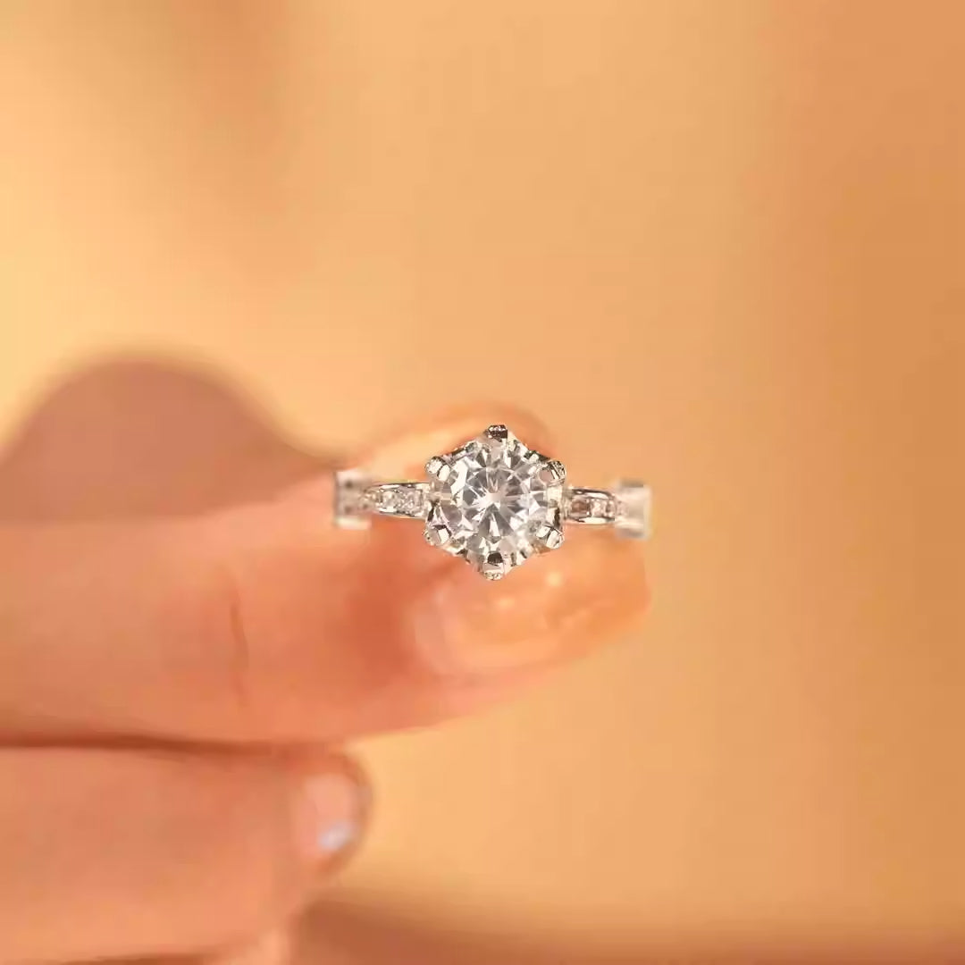 S925 Sterling Silver Moissanite Ring LadyShow.Store