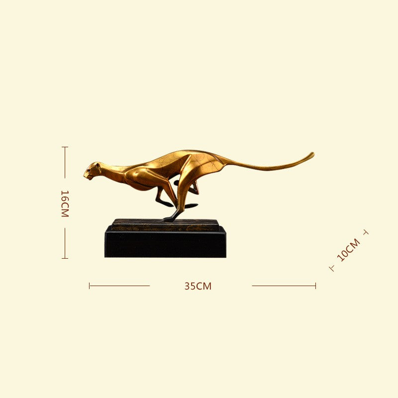 Landscape Sculpture Copper Crafts Leopard Ornaments PearlNestDecor.com