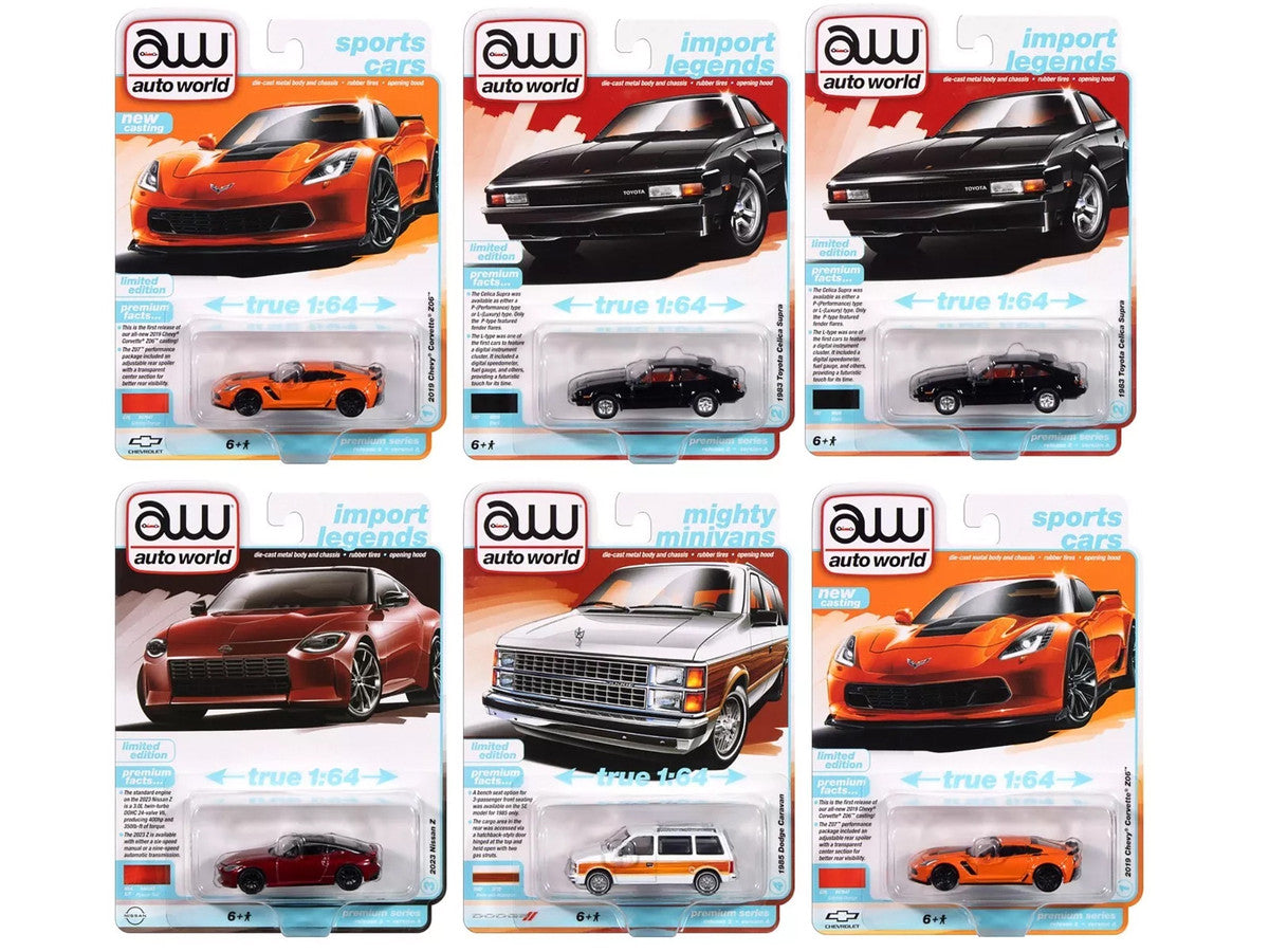 Auto World Premium 2024 Set A of 6 pieces Release 2 1/64 Diecast Model Cars by Auto World LuxuryLifeWay Online Store
