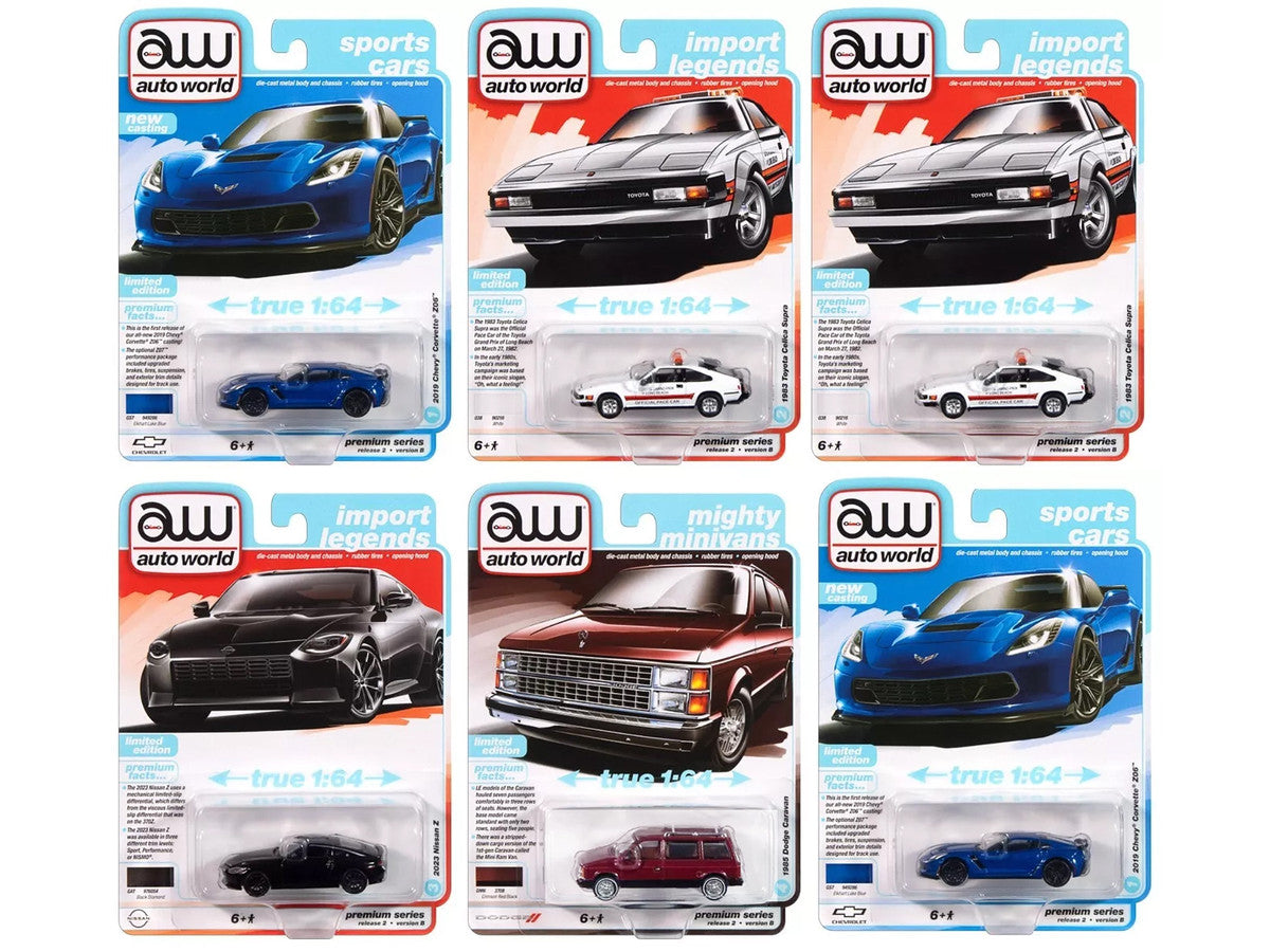 Auto World Premium 2024 Set B of 6 pieces Release 2 1/64 Diecast Model Cars by Auto World LuxuryLifeWay Online Store