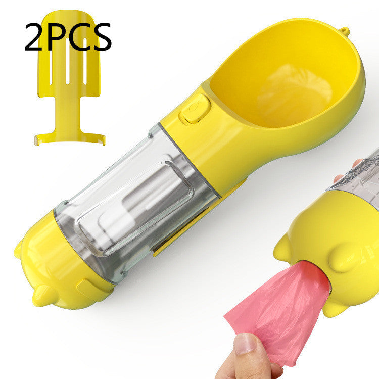 Pet Water Bottle Feeder Bowl Garbage Bag Storage Portable Pet Outdoor Travel 3 In 1 Dog Water Bottle Pets Fashion