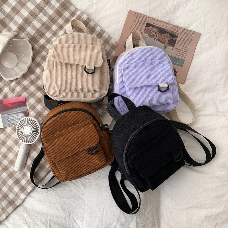 Women’s Corduroy Mini Backpack Pi-Mart