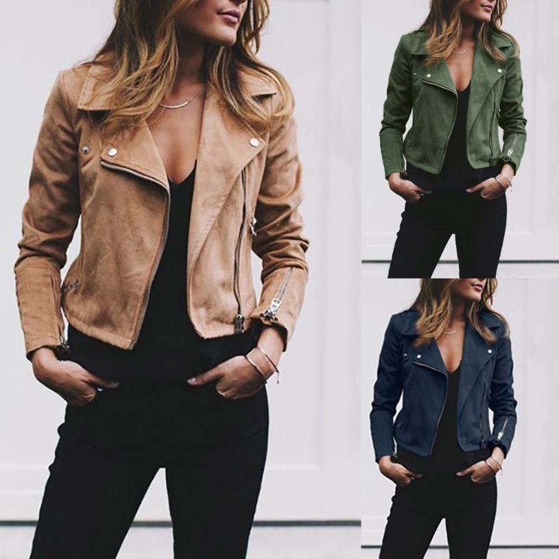 Lapel And Diagonal Zipper Short Women's Clothing LadyShow.Store
