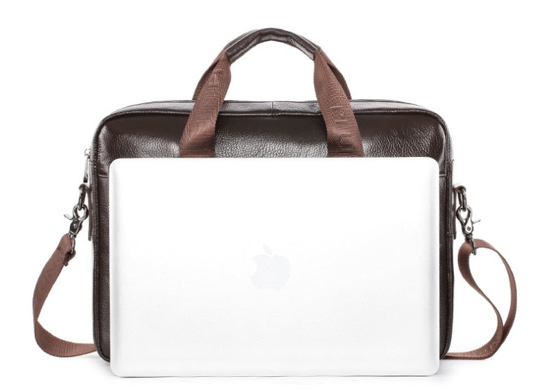 Leather Men's Briefcase Top Layer Cowhide Messenger Bag Large Capacity Single Shoulder Bag Business Multi-function CJD
