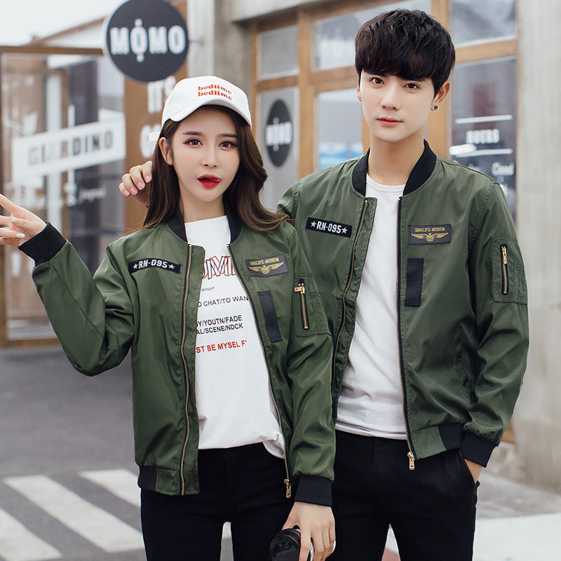 Couple's Baseball Jackets - Korean Style Flight Wear Pi-Mart