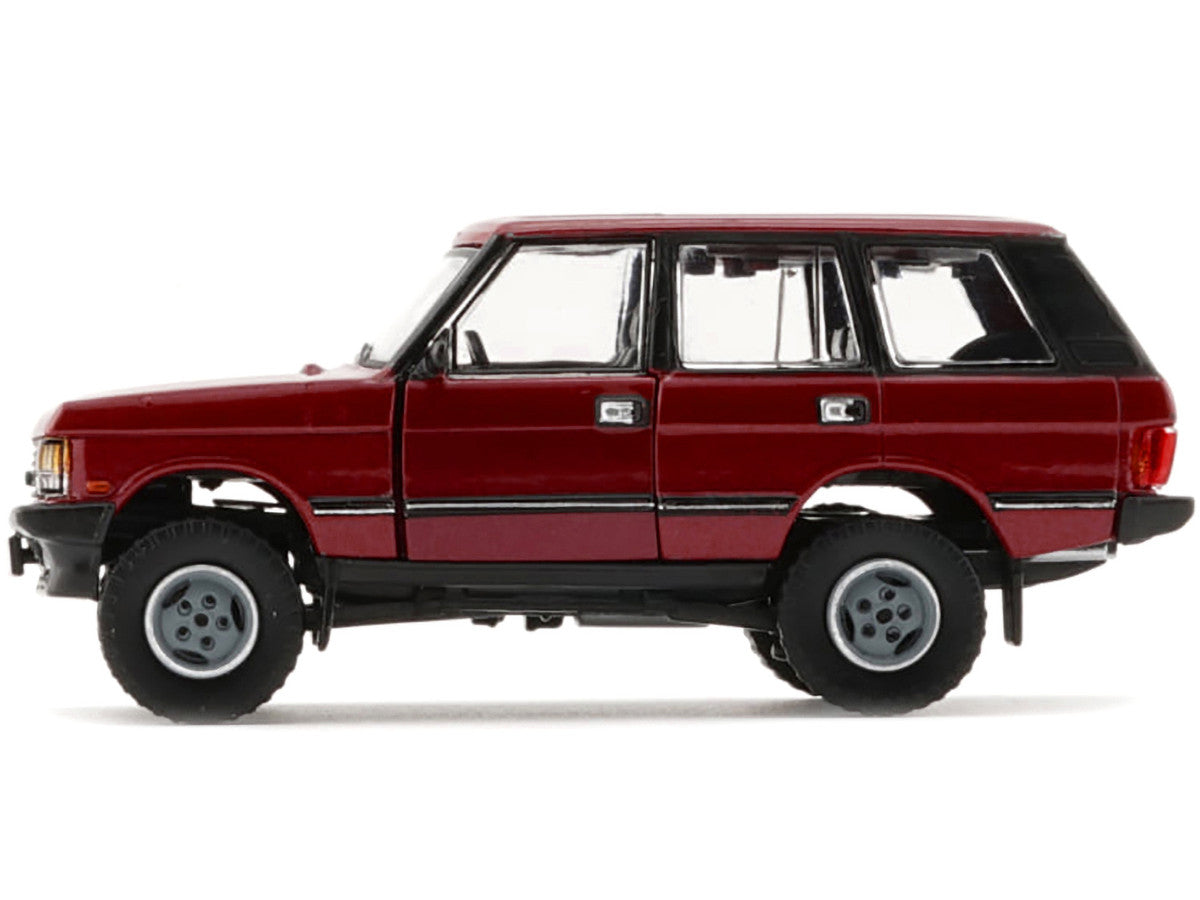 Land Rover Range Rover Classic LSE RHD (Right Hand Drive) Red with Sunroof with Extra Wheels 1/64 Diecast Model Car by BM Creations LuxuryLifeWay Online Store