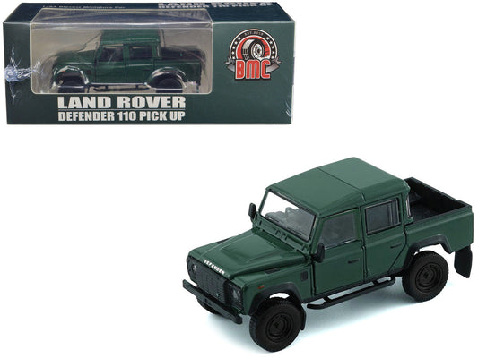 Land Rover Defender 110 Pickup Truck Green with Extra Wheels 1/64 Diecast Model Car by BM Creations LuxuryLifeWay Online Store