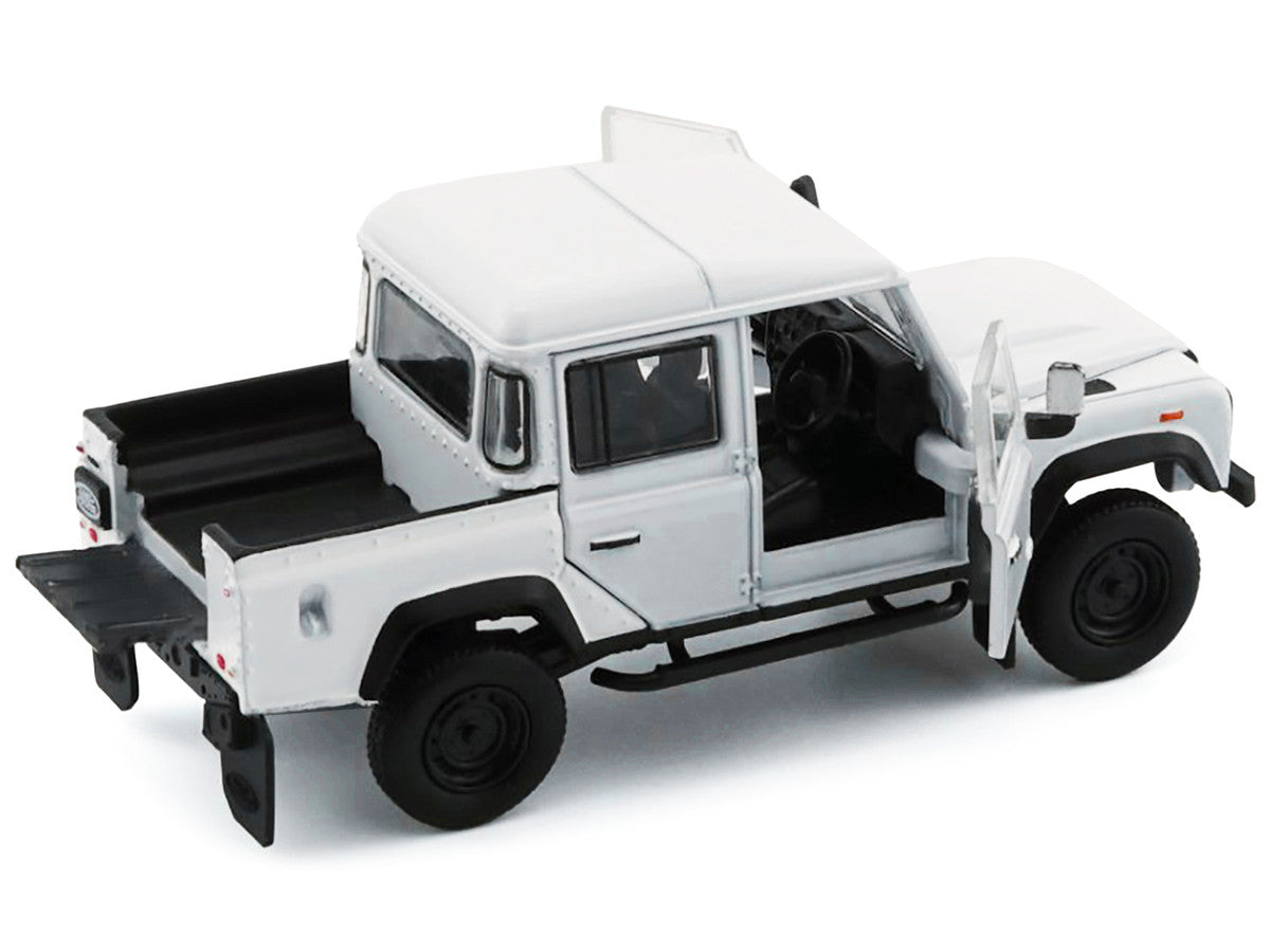 Land Rover Defender 110 Pickup Truck White with Extra Wheels 1/64 Diecast Model Car by BM Creations LuxuryLifeWay Online Store