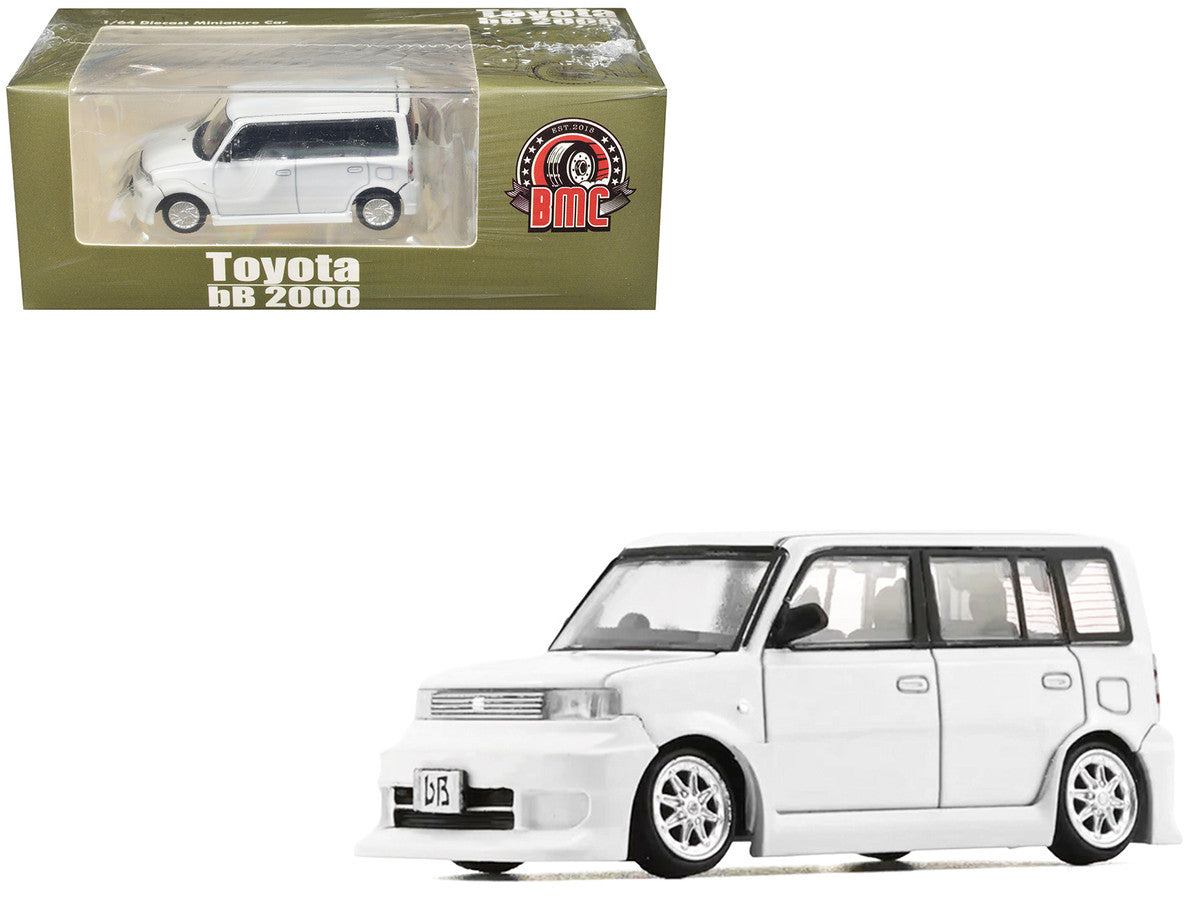 Toyota bB 2000 Van White with Extra Accessories 1/64 Diecast Model Car by BM Creations LuxuryLifeWay Online Store