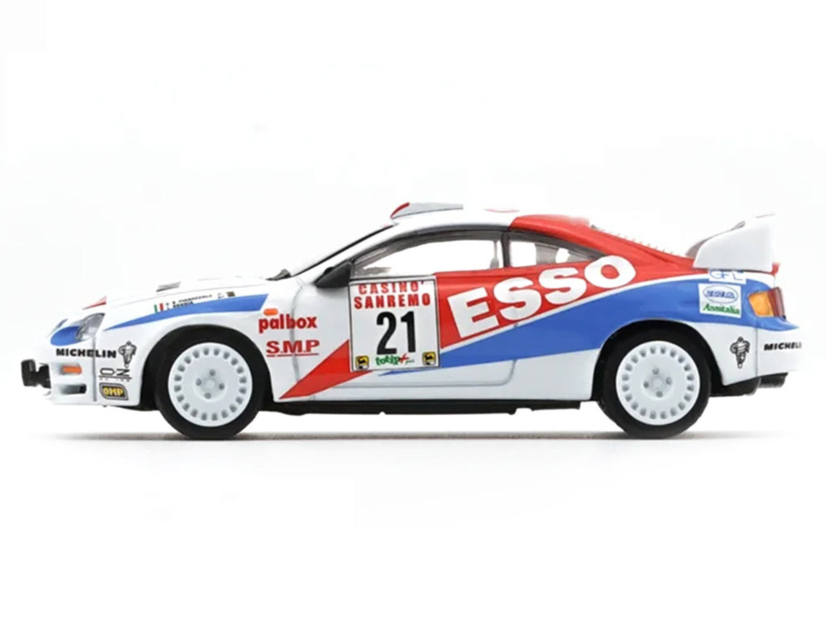 Toyota Celica GT-Four #21 Gilberto Pianezzola - Loris Roggia "Rallye Sanremo - Rallye d'Italia" (1996) with Extra Wheels 1/64 Diecast Model Car by BM Creations LuxuryLifeWay Online Store