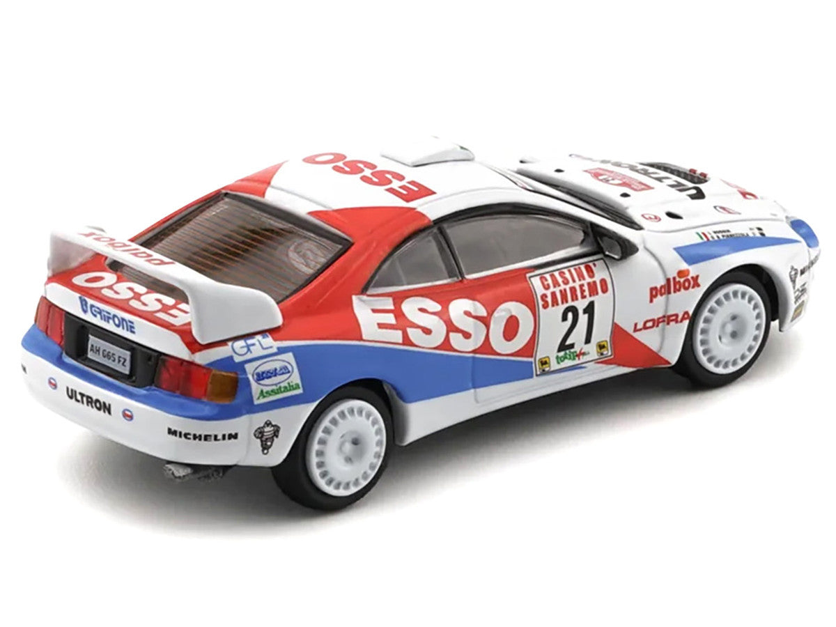 Toyota Celica GT-Four #21 Gilberto Pianezzola - Loris Roggia "Rallye Sanremo - Rallye d'Italia" (1996) with Extra Wheels 1/64 Diecast Model Car by BM Creations LuxuryLifeWay Online Store