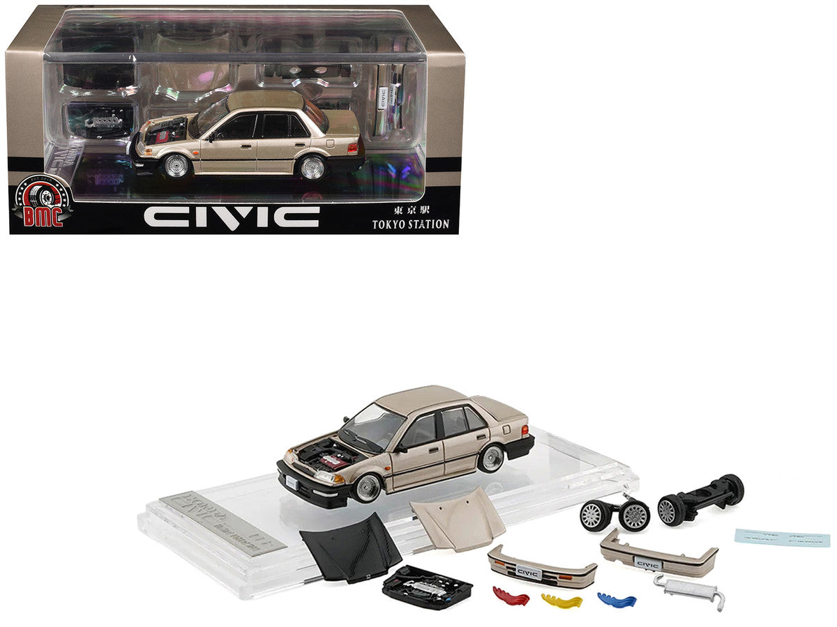 Honda Civic EF2 Champagne Metallic with Alternate Parts 1/64 Diecast Model Car by BM Creations LuxuryLifeWay Online Store