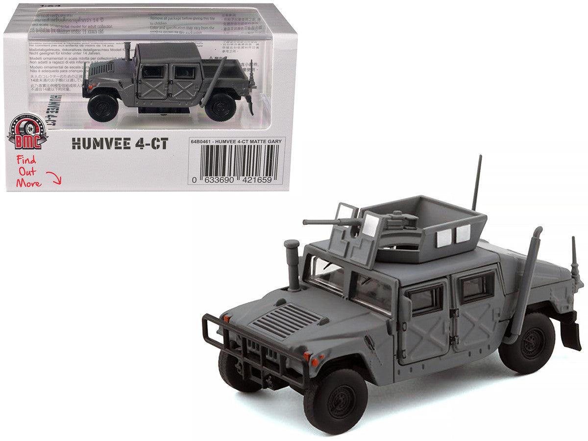 HUMVEE 4-CT Military Vehicle Matt Gray with Alternative Tops 1/64 Diecast Model Car by BM Creations LuxuryLifeWay Online Store