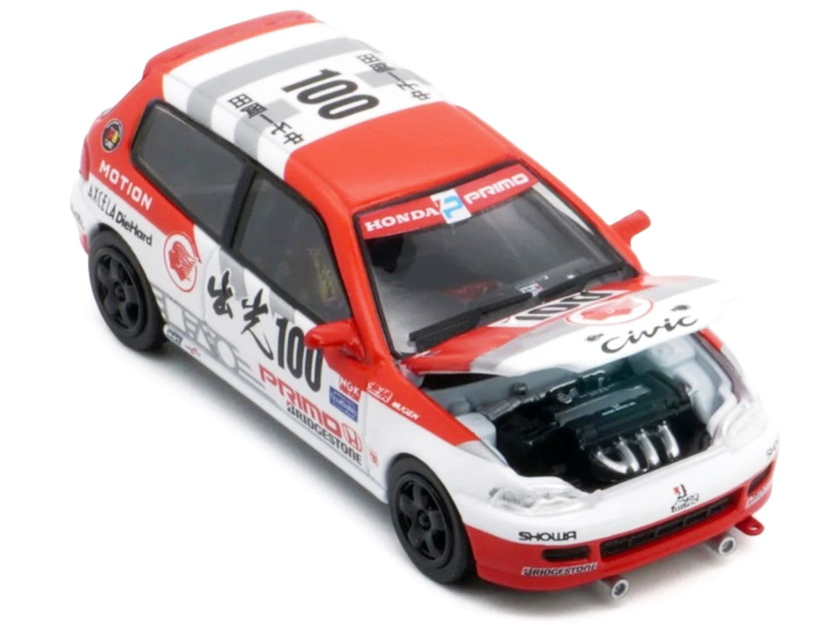 Honda Civic EG6 RHD (Right Hand Drive) #100 Osamu Nakako - Hideki Okada "Mugen Honda" "Japanese Touring Car Championship" (1993) 1/64 Diecast Model Car by BM Creations LuxuryLifeWay Online Store