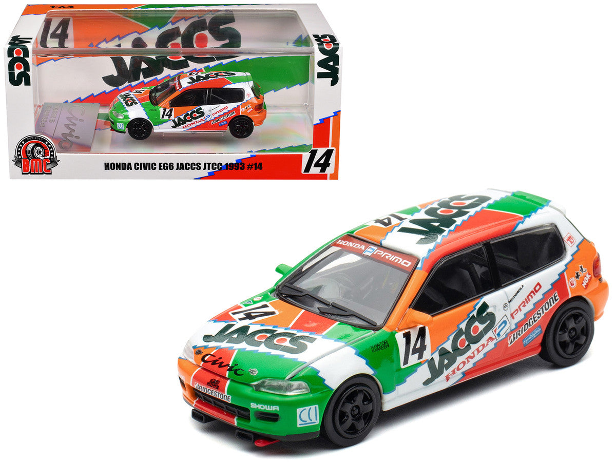 Honda Civic EG6 RHD (Right Hand Drive) #14 JACCS "Japanese Touring Car Championship" (1993) 1/64 Diecast Model Car by BM Creations LuxuryLifeWay Online Store
