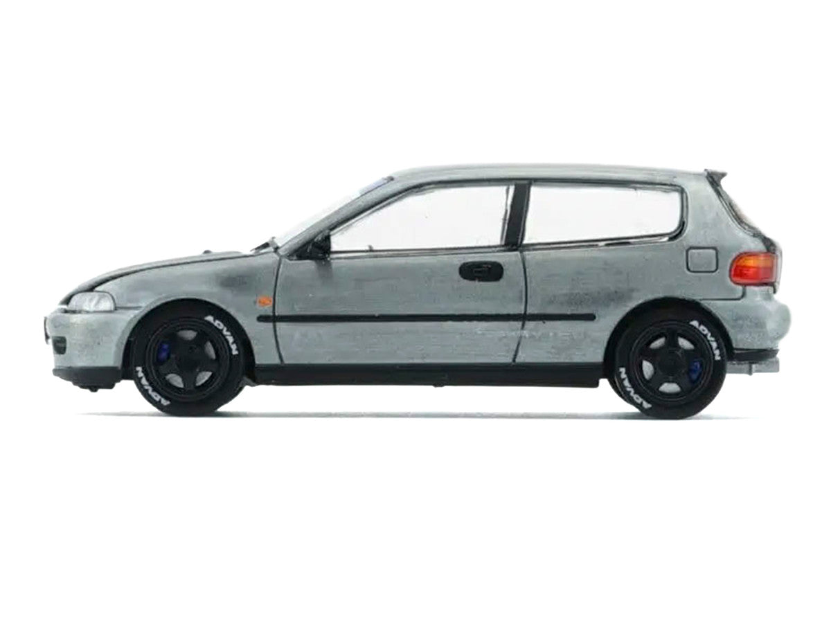 Honda Civic EG6 RHD (Right Hand Drive) Raw Metal with Carbon Hood with Alternates 1/64 Diecast Model Car by BM Creations LuxuryLifeWay Online Store