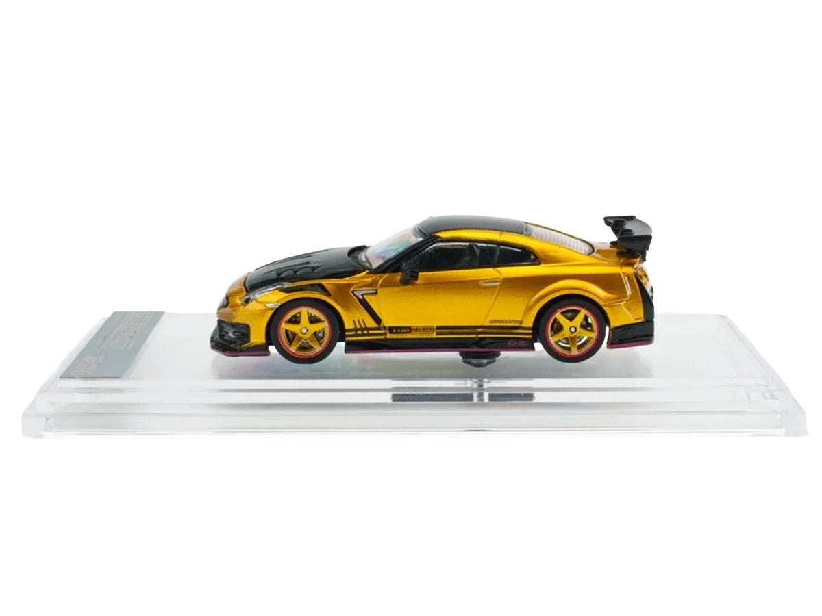 Nissan "Top Secret" GT-R (R35) RHD (Right Hand Drive) Gold Metallic with Carbon Hood and Top "Tokyo Auto Salon 2026" 1/64 Diecast Model Car by BM Creations LuxuryLifeWay Online Store